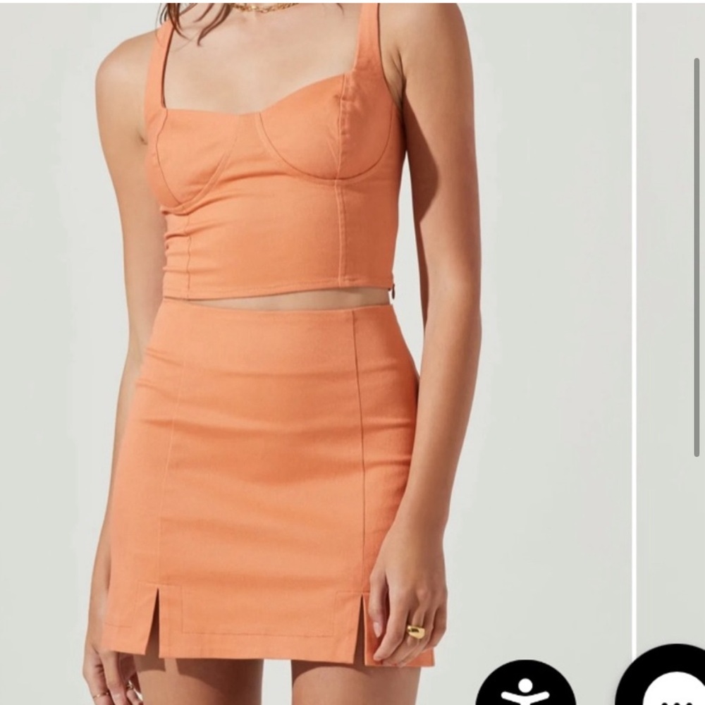Astr Orange Skirt Set